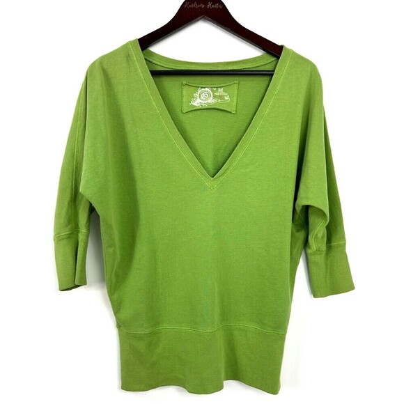 Gap Womens Sweatshirt Top Size M Green 3/4 Sleeve V Neck Cotton Pullover T - Picture 3 of 12